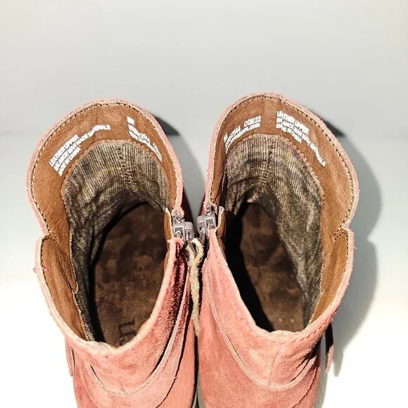 NEW Born Tori Ankle Bootie Western Dark Red Suede Leather Size 8 - Picture 9 of 14